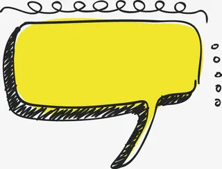 黄色气泡手绘免抠