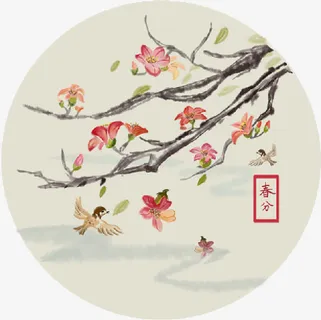 春分扇面圆圆免抠节日其他节日元素