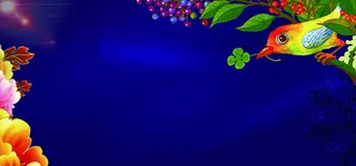 开业中国风水墨蓝色海报banner背景高清