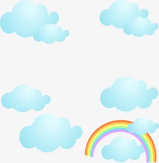 小清新蓝色云朵免抠