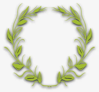 绿色春季立体草环免抠