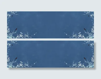 中国风蓝色花鸟背景图