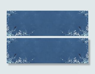 中国风蓝色花鸟背景图