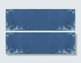 中国风蓝色花鸟背景图