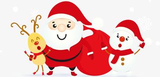 圣诞老人麋鹿雪娃娃免抠