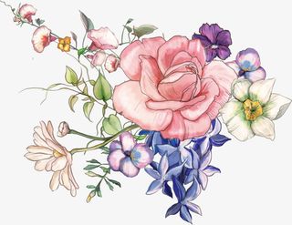 复古中国风牡丹花装饰免抠