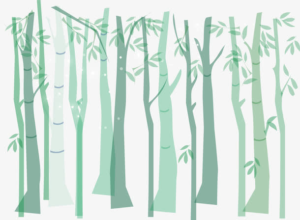 卡通竹林免抠