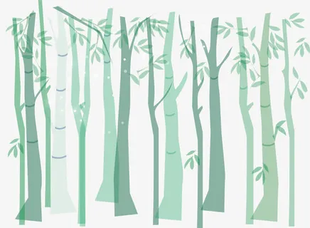 卡通竹林免抠