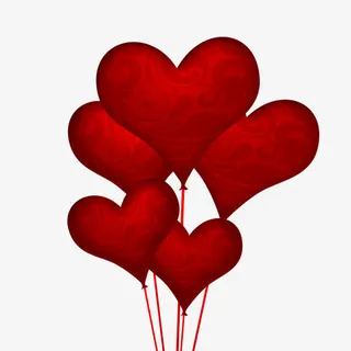 红色心形气球免抠