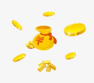 免抠透明金条金币免抠