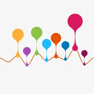 彩色折线形PPT装饰图案免抠