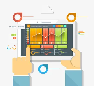 矢量手持平板信息图表免抠