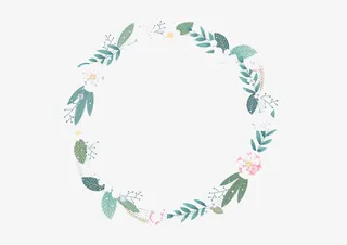 手绘小清新花环装饰免抠