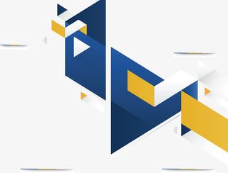 蓝色几何封面免抠