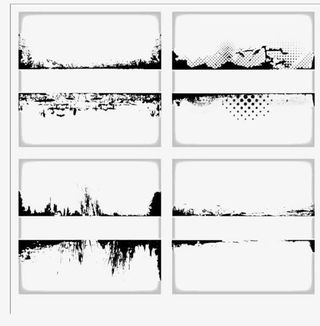 水墨晕染水墨笔触水墨喷溅边框免抠