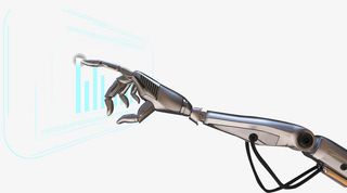 触屏的科技手插画免抠