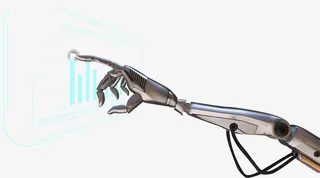 触屏的科技手插画免抠