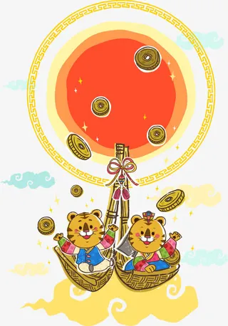 掉框里的矢量老虎免抠