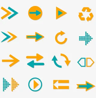 双色箭头图标免抠