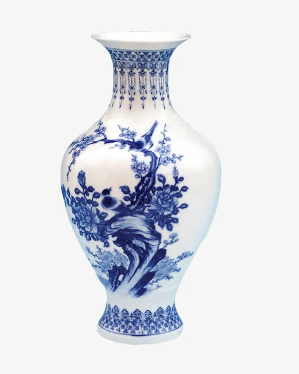 青花瓷花瓶免抠