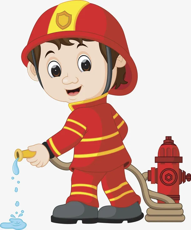 可爱的消防员叔叔免抠
