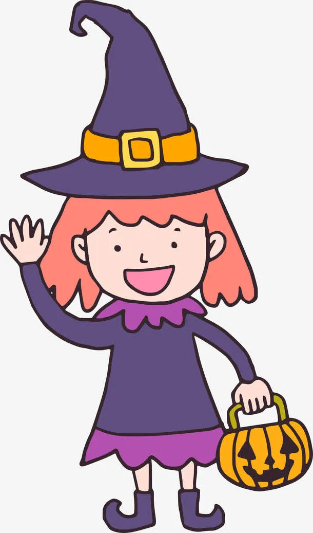 女巫装扮的小女孩免抠