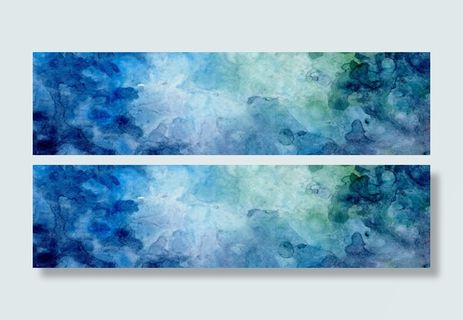 高清蓝色梦幻水彩纹理贴图免抠
