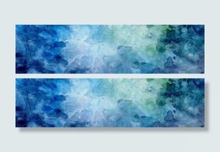 高清蓝色梦幻水彩纹理贴图免抠