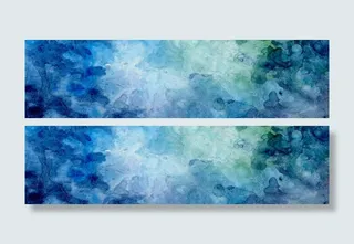 高清蓝色梦幻水彩纹理贴图免抠