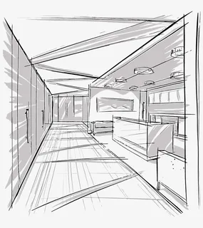 手绘室内装修效果简图免抠