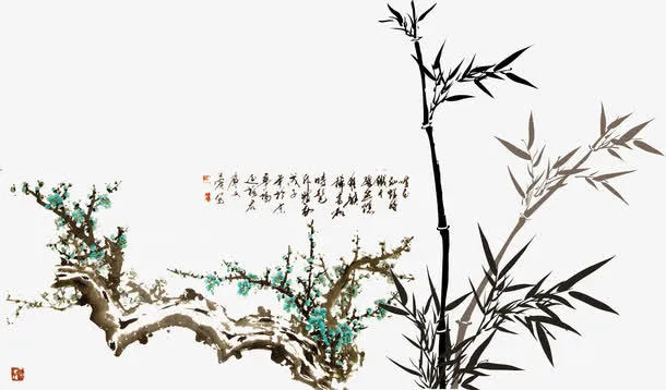 水墨梅花免抠