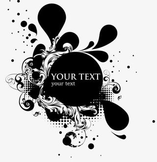 黑色花纹矢量装饰免抠