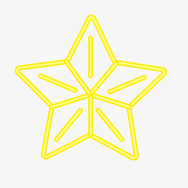 白色线性星星矢量图免抠