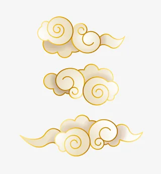 大气金边祥云免抠