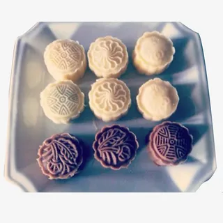 糯米红豆冰皮月饼免抠