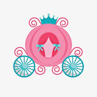 卡通公主风南瓜马车免抠