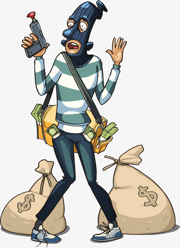 卡通手绘扒手插画免抠