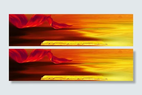 大气红色彩带党建banner