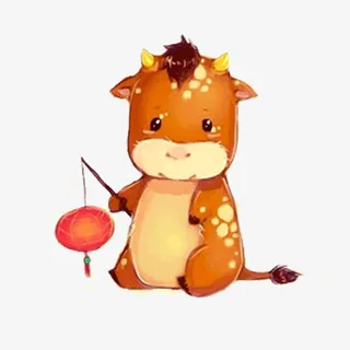提灯笼的小牛免抠