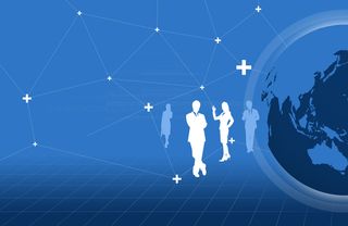 蓝色商务海报背景高清