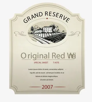 矢量手绘瓶贴免抠