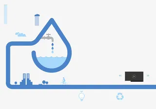 蓝色创意水源海报设计免抠