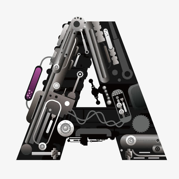 机械创意字母A免抠