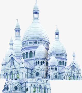 梦幻白色城堡冬季免抠