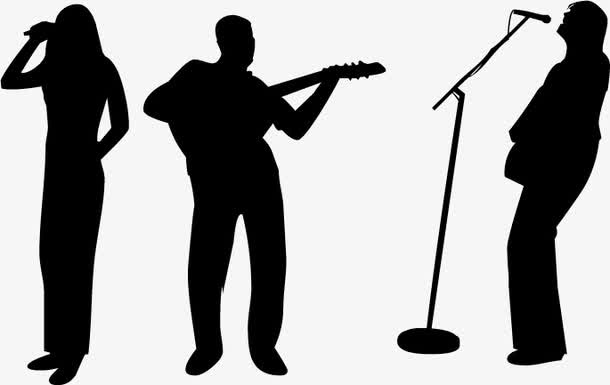 歌手人物剪影免抠