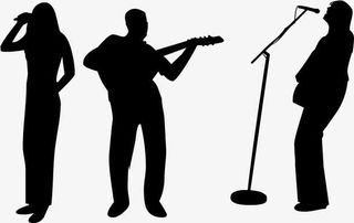 歌手人物剪影免抠