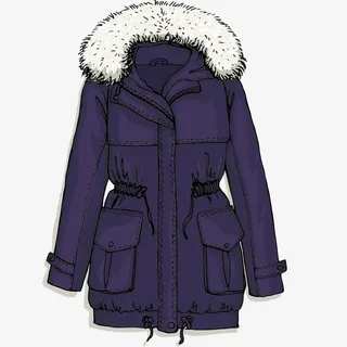 女款棉衣矢量免抠