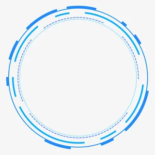 蓝色科技通用圆圈边框免抠