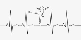 心电图风格小人跳舞剪影分隔符免抠