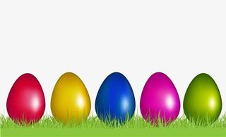 卡通草地上的彩蛋免抠